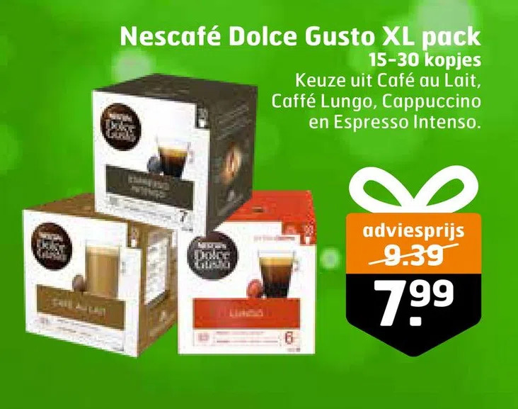 Nescafé dolce gusto xl pack aanbieding bij Trekpleister