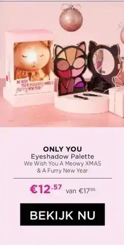 ICI Paris XL Only you eyeshadow palette we wish you a meowy xmas & a furry new year aanbieding