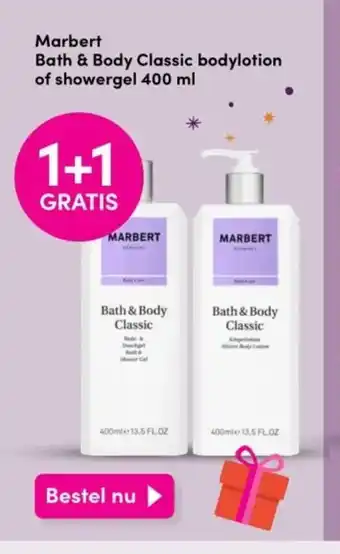 D.I.O. Marbert Bath & Body Classic bodylotion of showergel 400 ml aanbieding