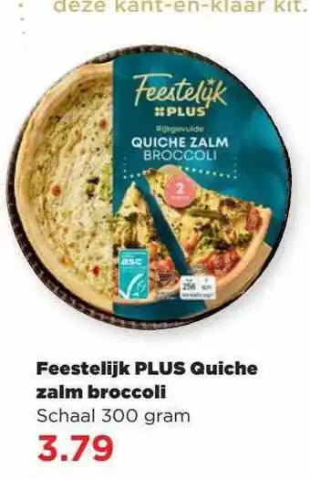 PLUS Feestelijk plus quiche zalm broccoli aanbieding