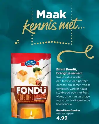 PLUS Emmi kaasfondue aanbieding