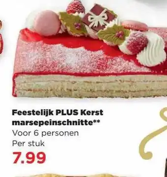 PLUS Feestelijk plus kerst marsepeinschnitte aanbieding