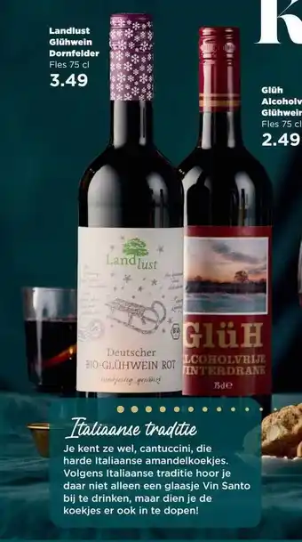 PLUS Landlust glühwein dornfelder of glüh alcoholvrije glühwein aanbieding