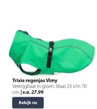 Boerenbond Trixie regenjas vimy verkrijgbaar in groen. maat 25 t/m 70 cm. v.a. aanbieding