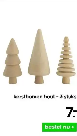 HEMA Kerstbomen hout - 3 stuks aanbieding