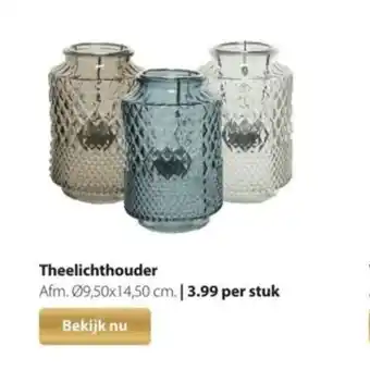 Boerenbond Theelichthouder 9,50x14,50 cm per stuk aanbieding