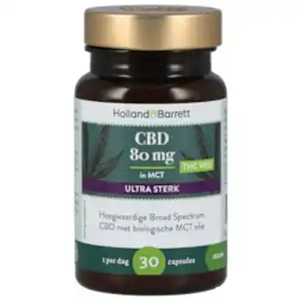 Holland & Barrett Holland & barrett cbd 80mg mct ultra sterk - 30 capsules aanbieding