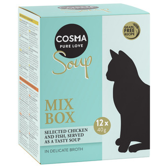 Zooplus 12x40g soup mix (4 soorten) cosma kattenvoer aanbieding