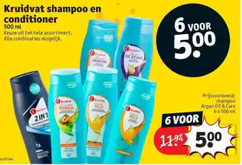 Kruidvat Kruidvat Shampoo en conditioner 6*500ml aanbieding