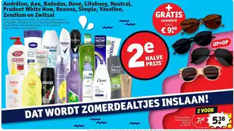 Kruidvat Andrelon, Axe, Dove, Badedas, Neutral, Rexona, Vaseline, Zendium, Zwitsal en Lifebuoy 2st aanbieding