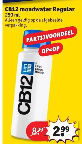 Kruidvat CB12 mondwater Regular 250ml aanbieding