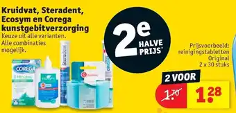 Kruidvat Kruidvat, Steradent, Ecosym en Corega kunstgebitverzorging 2st aanbieding