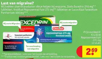 Kruidvat Producten die je helpen bij migraine aanbieding