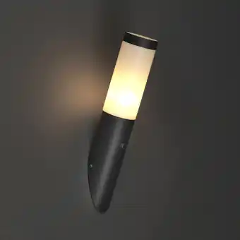 Lampenlicht.nl Moderne buitenwandlamp donker grijs licht-donker sensor ip44 - rox aanbieding