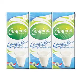 Coop Campina langlekker halfvolle melk pak 6 x 20 cl aanbieding