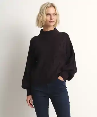 terStal Dames trui met turtleneck en ballonmouw zwart in maat aanbieding