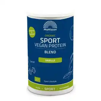 Vitamins Mattisson organic sport vegan protein blend vanille 500 gram aanbieding