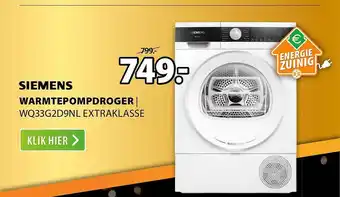 Expert Siemens warmtepompdroger | wq33g2d9nl extraklasse aanbieding