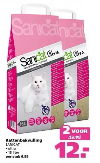 Ranzijn Kattenbakvulling Sanicat 15 liter aanbieding