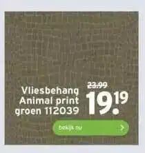 GAMMA Vliesbehang animal print groen 112039 aanbieding