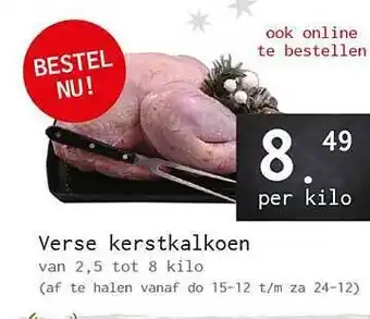 Naanhof Verse kerstkalkoen aanbieding