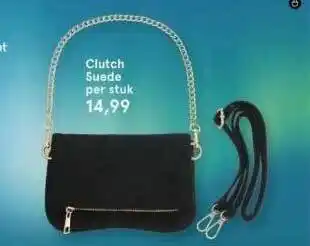 Etos Clutch suede aanbieding