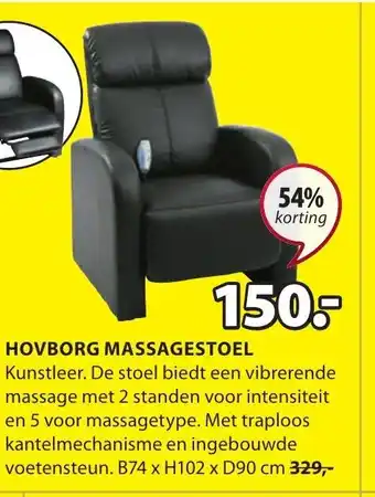 Jysk Hovborg massagestoel B74 x H102 x D90cm aanbieding