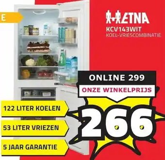 BoXXer Etna KCV143WIT koel-vriescombinatie aanbieding