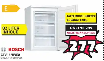 BoXXer Bosch GTV15NWEA vriezer tafelmodel 82 liter inhoud aanbieding