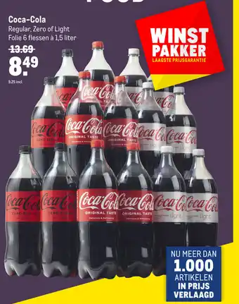 Makro Coca-cola regular, zero of light folie 6 flessen aanbieding