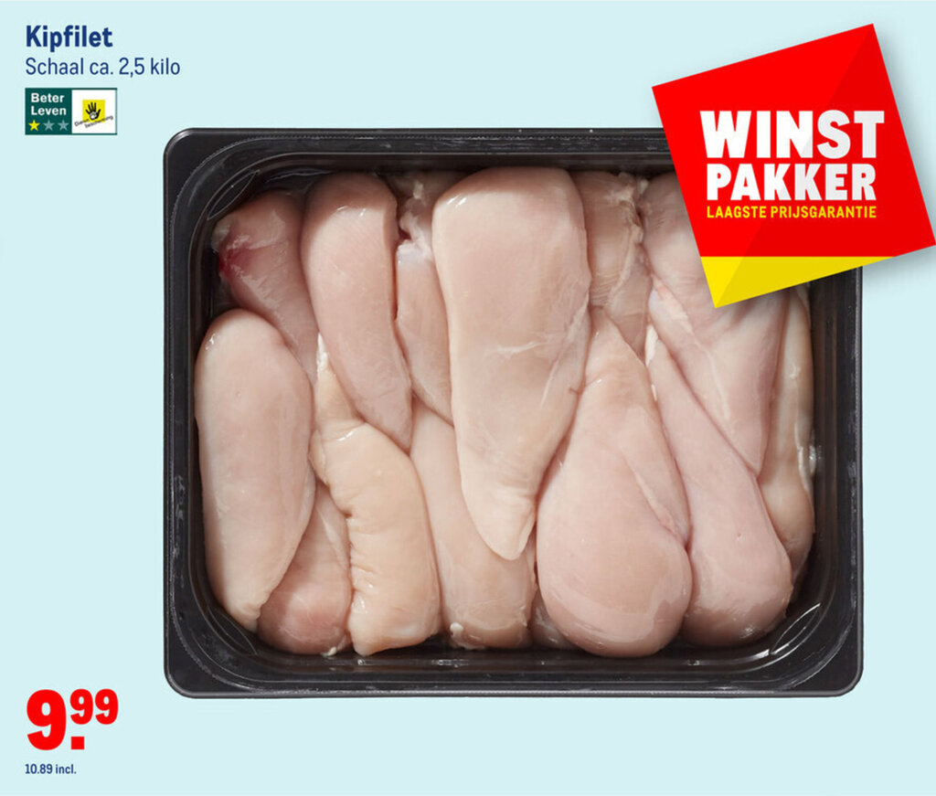 Kipfilet schaal ca 2,5 kilo aanbieding bij Makro