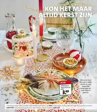 Intratuin Blond kerstservies, schaal of ornament sneeuwvlok aanbieding