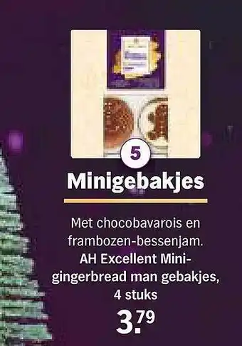 Albert Heijn Ah excellent mini gingerbread man gebakjes 4 stuks aanbieding