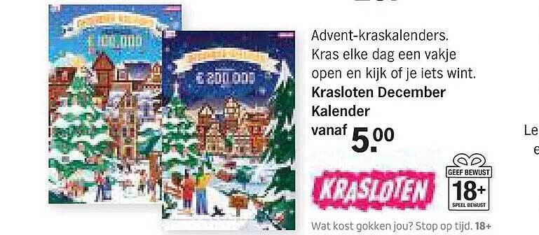 Krasloten december kalender aanbieding bij Albert Heijn