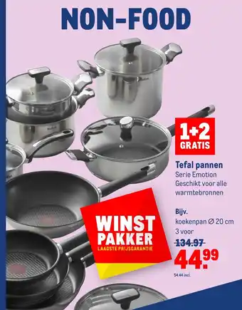 Makro Tefal pannen 1+2 Gratis aanbieding