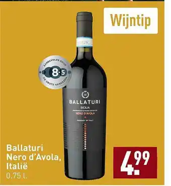 ALDI Ballaturi nero d'avola italië aanbieding