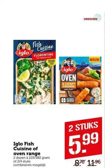 CoopCompact Iglo fish cuisine of oven range aanbieding