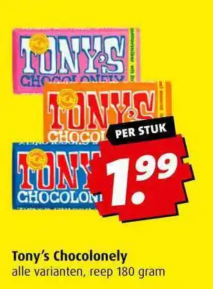 Boni Tony's chocolonely alle varianten reep aanbieding