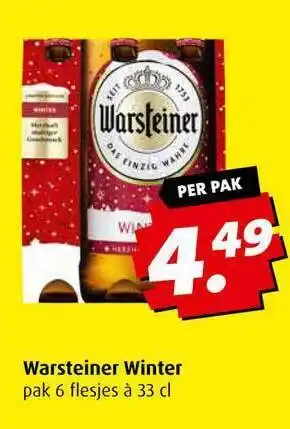 Boni Warsteiner winter pak 6 flesjes aanbieding