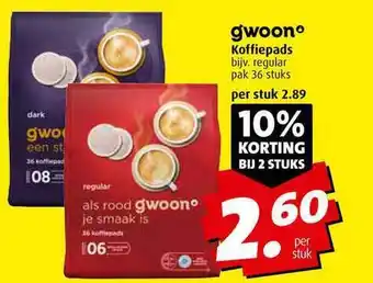 Boni Gwoon koffiepads aanbieding