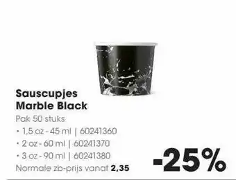 HANOS Sauscupjes marble black aanbieding