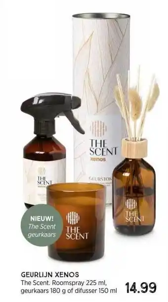 Xenos Geurlijn xenos the scent roomspray 225ml geurkaars 180 g of difusser 150 ml aanbieding