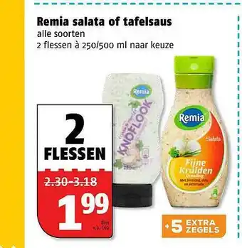 Poiesz Remia salata of tafelsaus 250/500 ml aanbieding