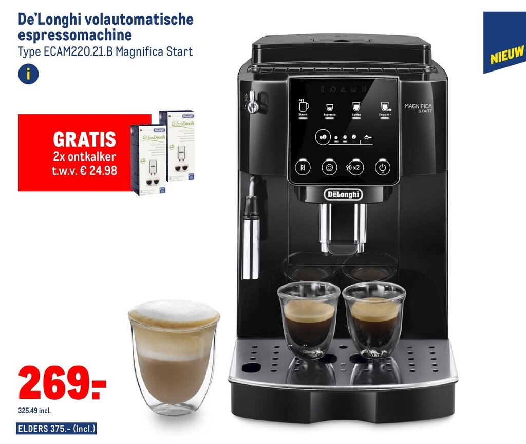 De'longhi volautomatische espressomachine aanbieding bij Makro