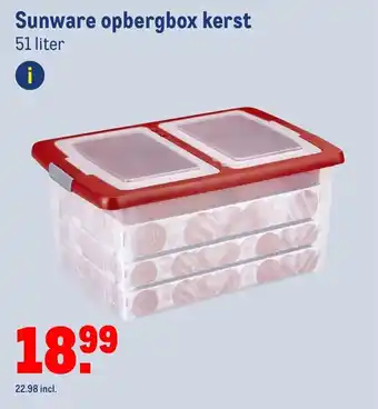 Makro Sunware opbergbox kerst 51L aanbieding