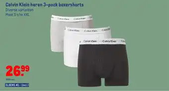 Makro Calvin klein heren 3-pack boxershorts aanbieding