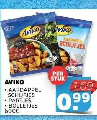 Sahan Supermarkten Aviko aardappel schijfjes partjes bolletjes aanbieding