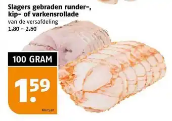 Poiesz Slagers gebraden runder- kip- of varkensrollade aanbieding