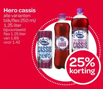 Spar Hero cassis 1.25 liter aanbieding