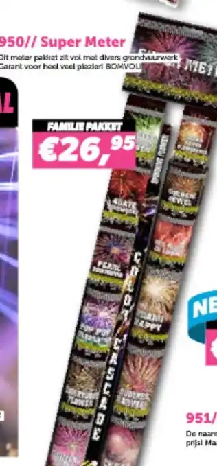 Meester Vuurwerk 950 Super meter aanbieding